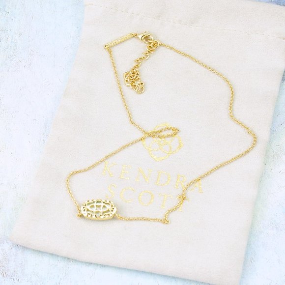 Kendra Scott Elisa Aqua Blue Illusion Necklace Gold Plated - Picture 5 of 7